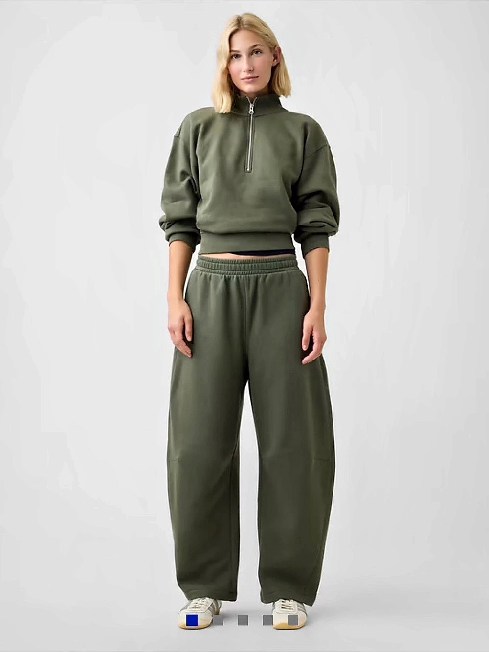 Gap Olive Quarter-Zip Jogger Set Size Large NWT